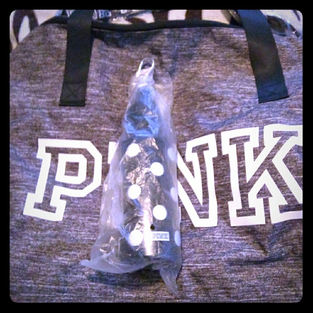 New pink duffle with attachable water bottle